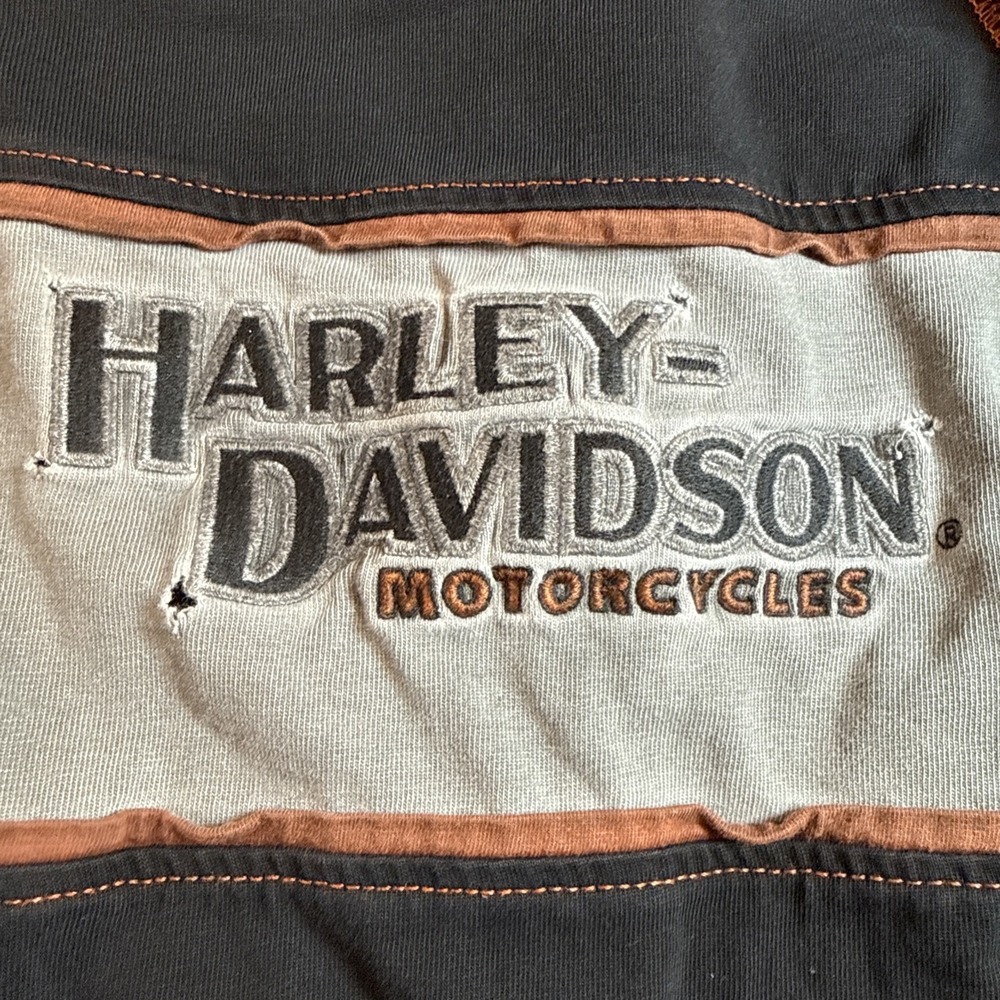 Vintage Harley Davidson Genuine MotorClothes Full Zip Hoodie Blk Gray Wings 2XL - Picture 2 of 11